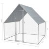 Outdoor Chicken Cage Galvanized Steel 6'6"x6'6"x6'3"