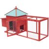 Chicken Coop with Nest Box Red 76"x26.8"x41" Solid Firwood