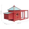 Chicken Coop with Nest Box Red 76"x26.8"x41" Solid Firwood