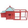 Chicken Coop with Nest Box Red 76"x26.8"x41" Solid Firwood